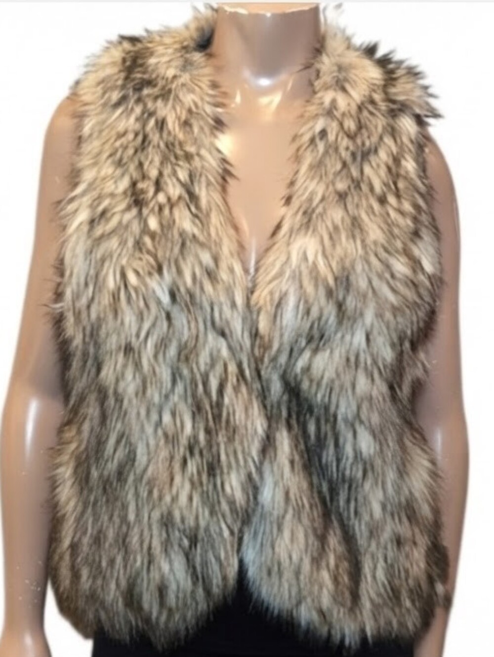 Ralph Lauren Denim & Supply Faux Fur Sleeveless Vest Plush Winter Size Small